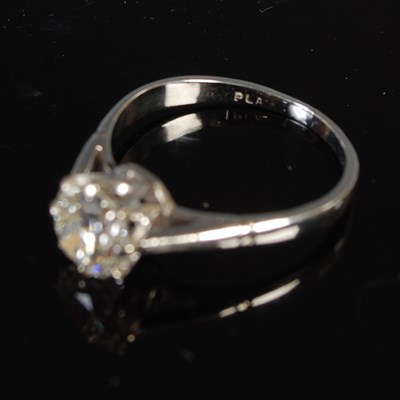 Lot 40 - A white metal diamond solitaire ring set with...