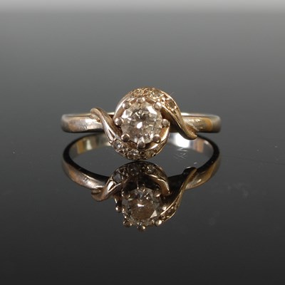 Lot 45 - A white metal and diamond set dress ring,...