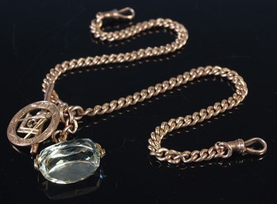 Lot 59 - A 9ct gold graduated Albert chain with 9ct...