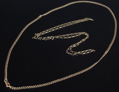 Lot 62 - A 9ct gold necklace, 2 grams; together with a...