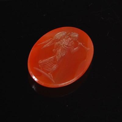 Lot 95 - A red stone, probably carnelian, intaglio...