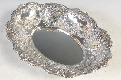 Lot 117 - A Birmingham silver oval basket with embossed...