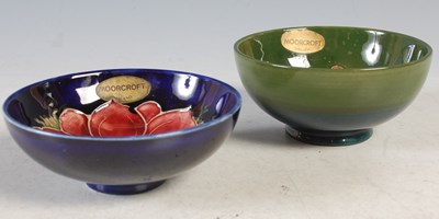 Lot 142 - Two Moorcroft Pottery bowls, one green ground...