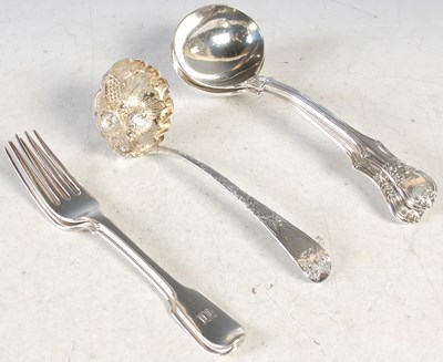 Lot 129 - A collection of assorted silver flatware to...