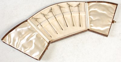 Lot 137 - A cased set of six Birmingham silver gilt...