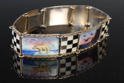 Lot 154 - A Scandinavian silver and enamel panelled...