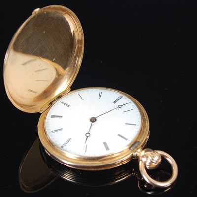 Lot 162 - A Continental yellow metal hunter cased...
