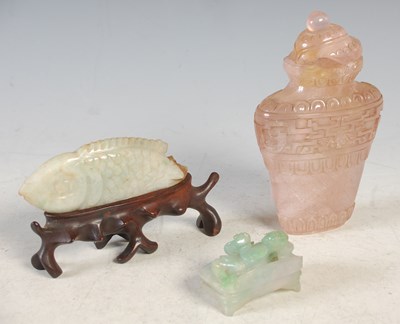 Lot 150A - A group of three Chinese stone carvings to...