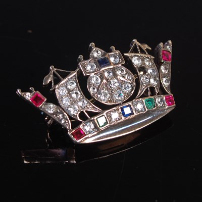 Lot 190 - A white and yellow metal diamond, sapphire,...