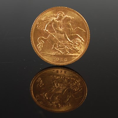 Lot 212 - A George V gold half-sovereign, dated 1915.
