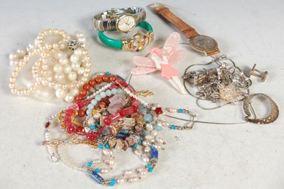 Lot 228 - A box of assorted costume jewellery to include...