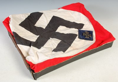 Lot 302 - World War II interest, a large Nazi Party red...