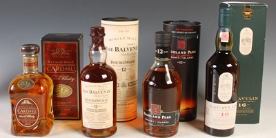 Lot 318 - Four boxed bottles of Scottish single malt...