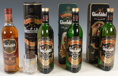Lot 319 - Four bottles of assorted Glenfiddich single...