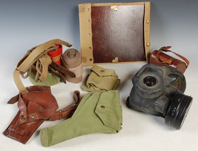Lot 305 - Military interest, box of various items to...