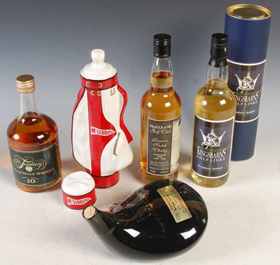 Lot 322 - Five Golf related whisky bottles to include...