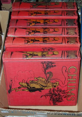 Lot 471 - Box - six volumes of 'Chums' by Cassell, dates...