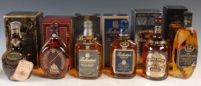 Lot 311 - Six boxed bottles of blended whisky to include...