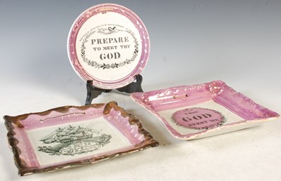 Lot 360 - A group of three 19th century lustre ceramics...
