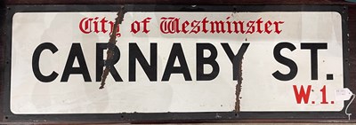 Lot 417 - A vintage enamel street sign, 'Carnaby Street,...