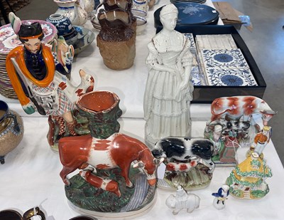 Lot 362 - A collection of ten Staffordshire Pottery...