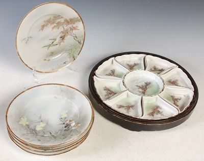 Lot 368 - A Japanese porcelain Hors D'Oeuvres set in...