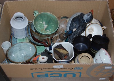 Lot 478 - Box - mixed ceramics and studio pottery to...