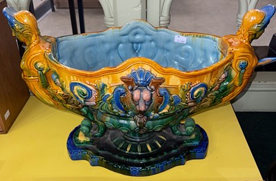 Lot 398 - A late 19th century Continental Majolica table...