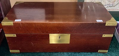 Lot 404 - A mahogany and brass bound rectangular box...