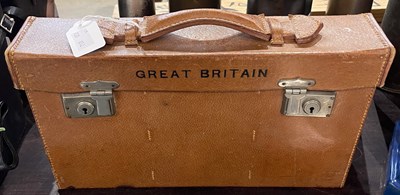 Lot 414 - A vintage leather cased set of twenty-one...