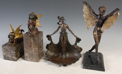 Lot 430 - Two Kunst & Ambiente bronze figure groups of...