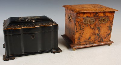 Lot 427 - A Victorian papier-mâché and mother-of-pearl...