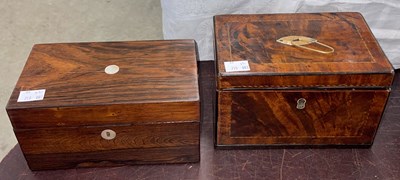 Lot 433 - An antique mahogany and checker strung tea...