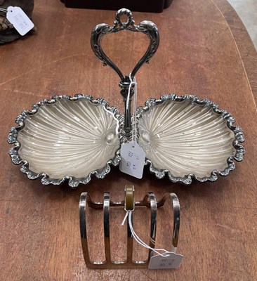 Lot 446 - A Loning design EPNS five bar toast rack;...