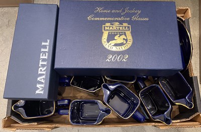 Lot 508 - Box of vintage Martell Cognac blue ground...