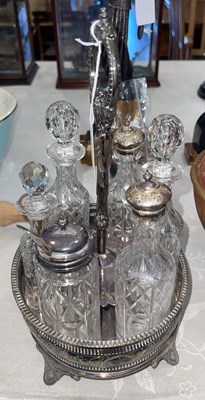 Lot 456 - A 19th century electroplated and cut glass six...