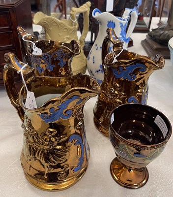 Lot 459 - A Ridgway salt glazed jug decorated in shallow...