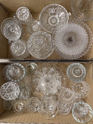 Lot 519 - Two boxes of assorted glassware.