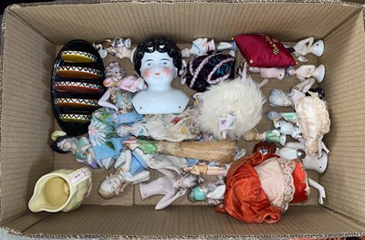 Lot 521 - Box of assorted ceramic half-dolls; a Chetwynd...