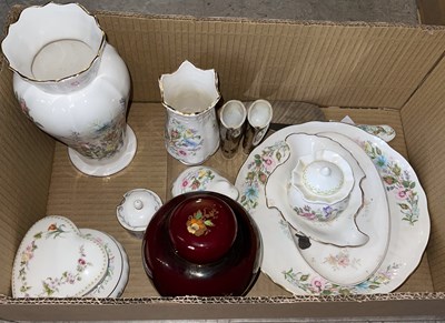 Lot 526 - Box of assorted Aynsley, Wedgwood and...