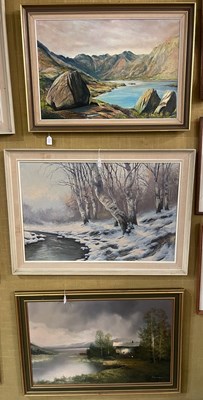 Lot 531 - A group of three oil paintings, to include...