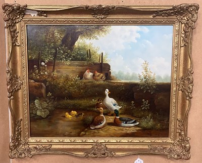 Lot 548 - Ray Jacob (20th century) 
Ducks and cockerels...
