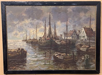 Lot 549 - Josef Dederichs (1873-1958) 
Harbour scene...