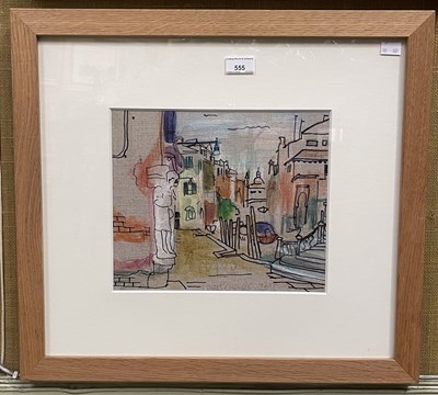 Lot 555 - Adrian Wiszniewski RSA Street scene colour on...
