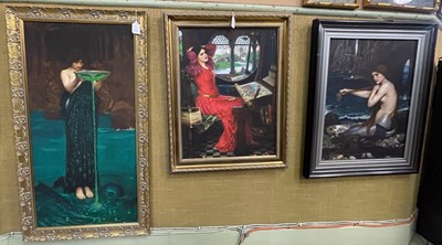 Lot 568 - Three Pre-Raphaelite-esque style decorative...