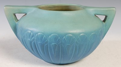 Lot 231 - Van Briggle, a green and blue glazed...