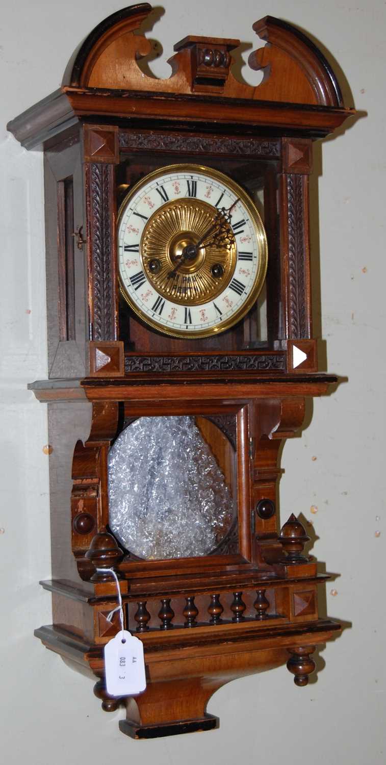 Lot 598 - A late 19th century wall clock, JAS.Paul