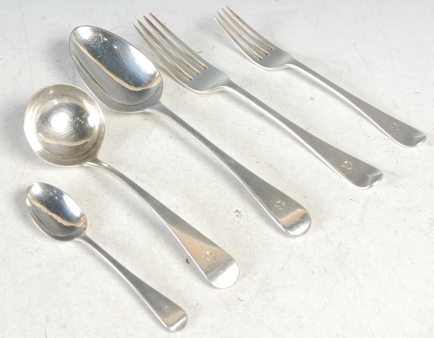 Lot 285 - A canteen of assorted silver flatware, all...