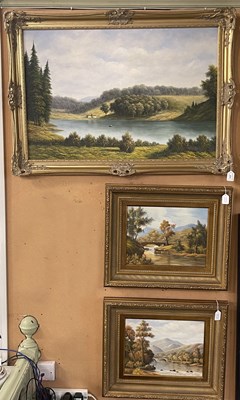 Lot 575 - P. Wilson (20th century) 
Loch scene with...