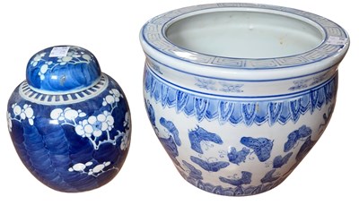 Lot 468 - A decorative blue and white porcelain...